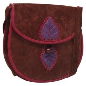 Authentic SAINT LAURENT Shoulder Bag Suede Brown